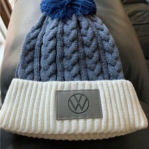 Volkswagen Blue and White Knit Beanie